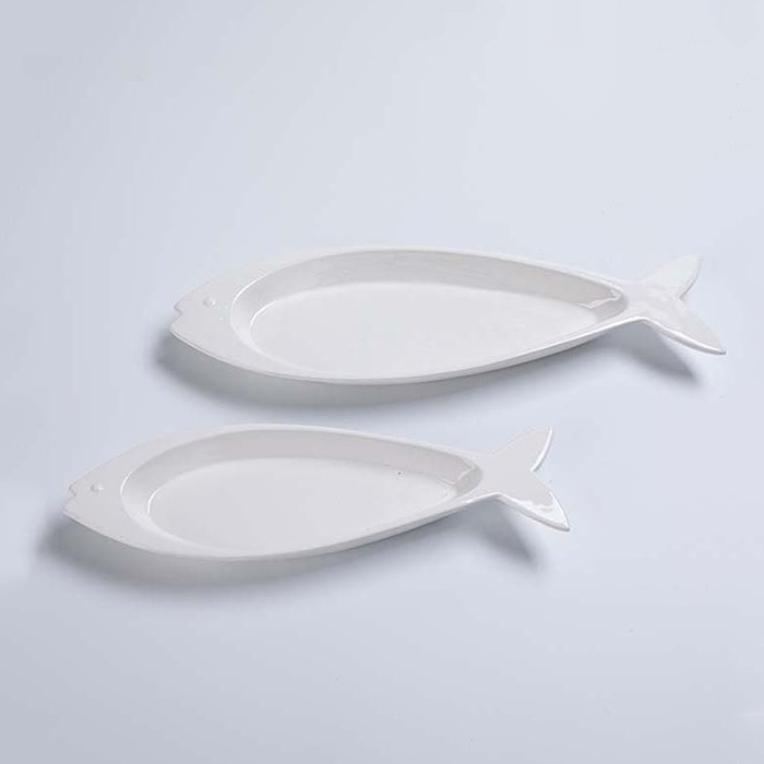 White Plate In Starfish and Fish Shaped 