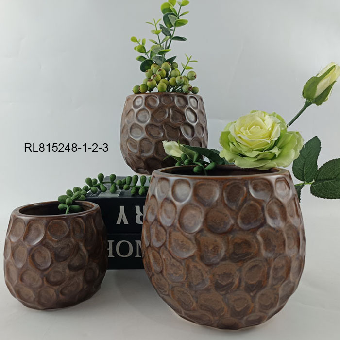 Brown Flower Pot And Vase Indoor Outdoor Decoration